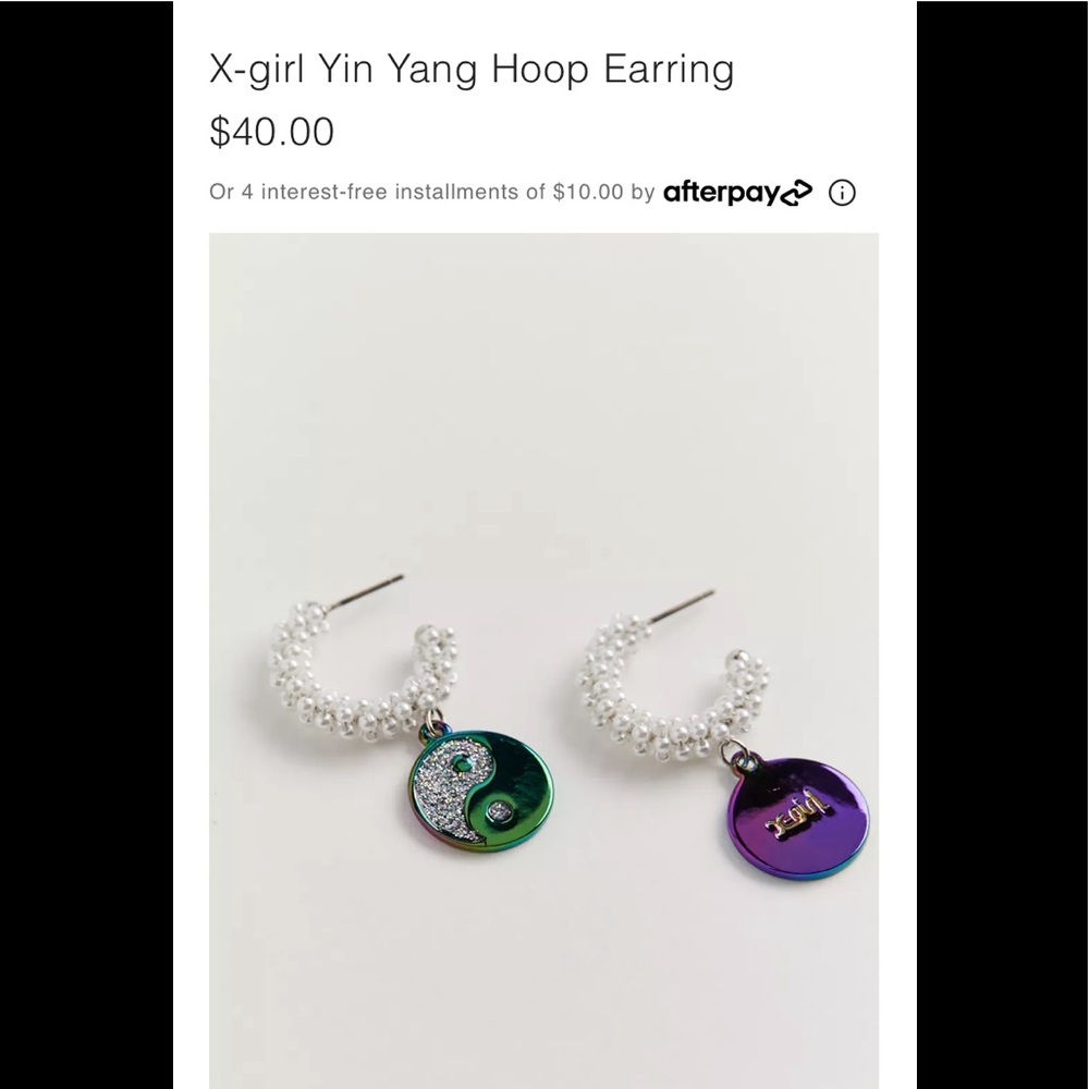 X-girl Yin Yang  earrings. Urban outfitters brand new‎ without tags